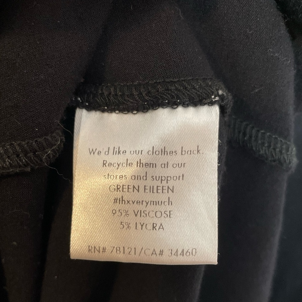 Eileen Fisher Black Jersey Sleeveless Sheath Dress Size PP Classic Minimalist - Picture 6 of 11